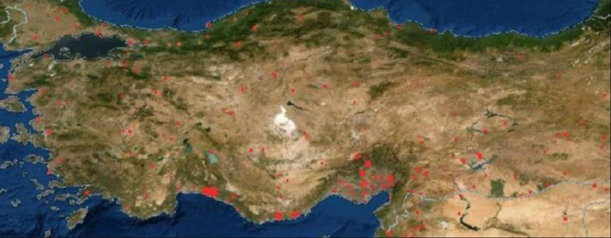Türkiye'deki yangınların uydu görüntüleri! Nasa paylaştı